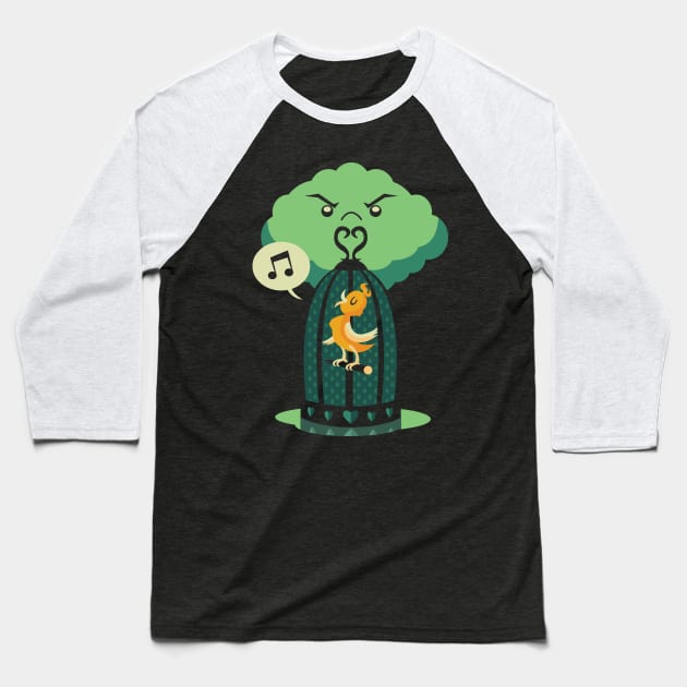 The Caged Bird Baseball T-Shirt by Kappacino Creations